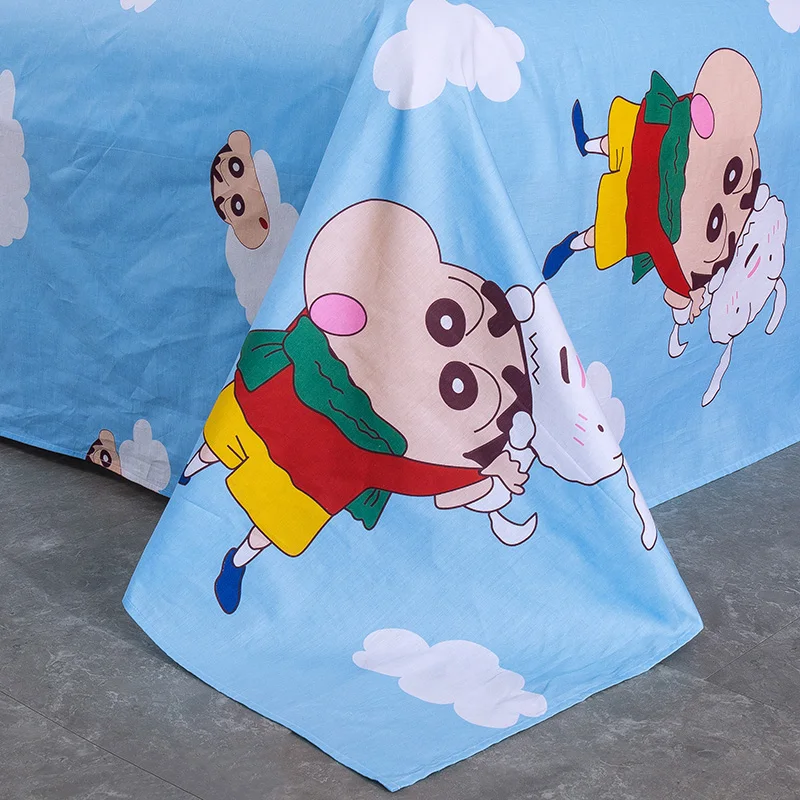 Аниме Crayon Shin-chan Постельное белье детские Качественные хлопковые осенние: пододеяльник, простынь, наволочки для подушек, 3/4 шт. Твин queen Размер