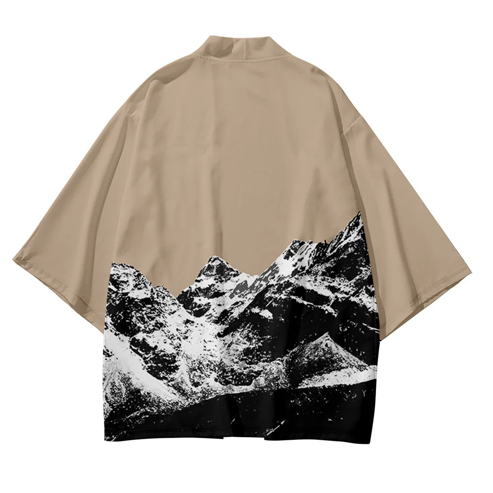 Рубашка-кимоно мужская свободного покроя с рукавом 3/4 и 3D-принтом |