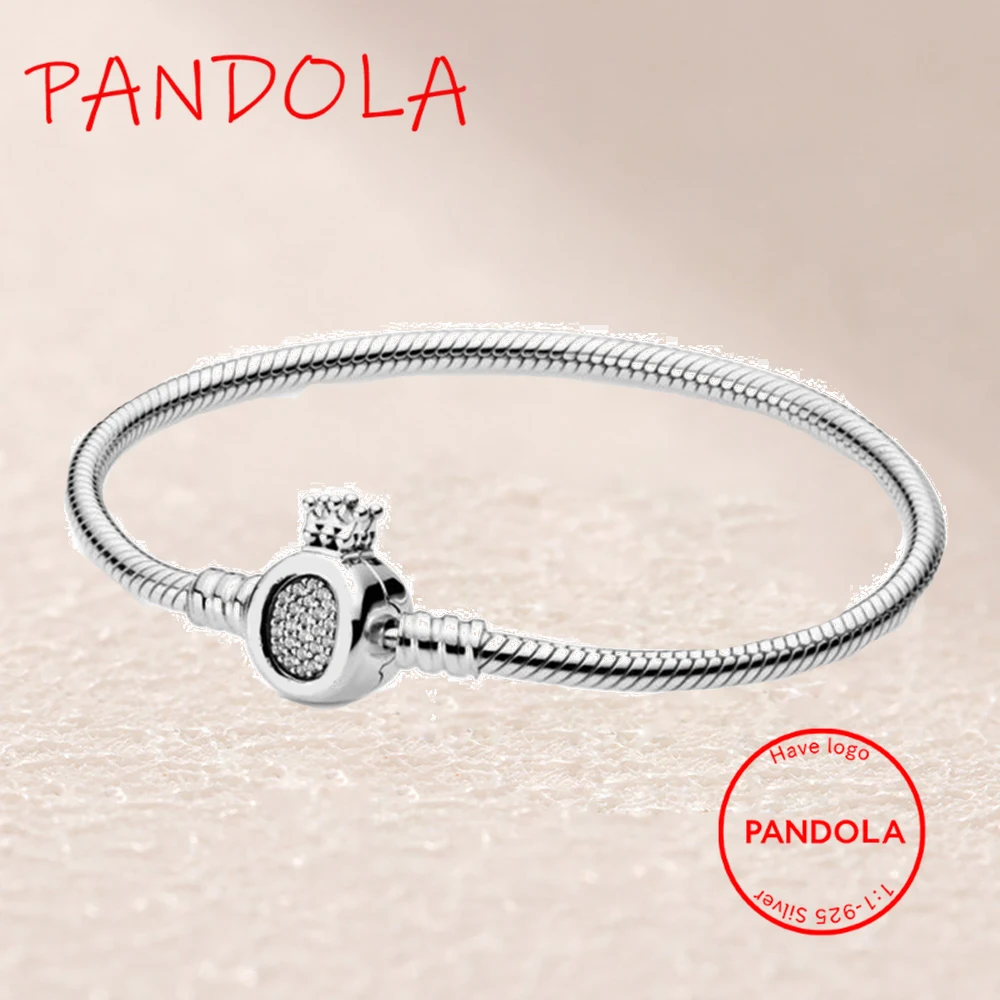 

598286CZ Moments Crown O Snake Chain Bracelet