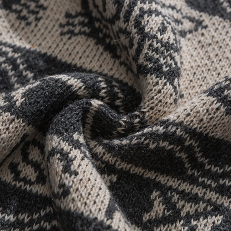 

Una Reta Print Sweater Men New Harajuku Winter Men's Clothing Holes Sweater Pullover Oversized Sweater