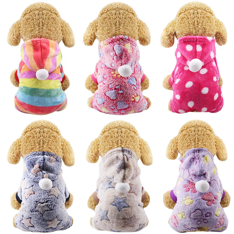 

Dog Clothes Pajamas Fleece Jumpsuit Winter Dog Clothing Four Legs Warm Pet Clothing Outfit Small Dog Star Costume Apparel 30