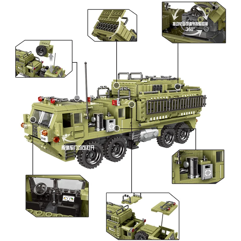 Military War Jungle Commando Heavy Truck Artillery Tank Army Vehicle Building Blocks Brick Toys for Boy Gift | Игрушки и хобби