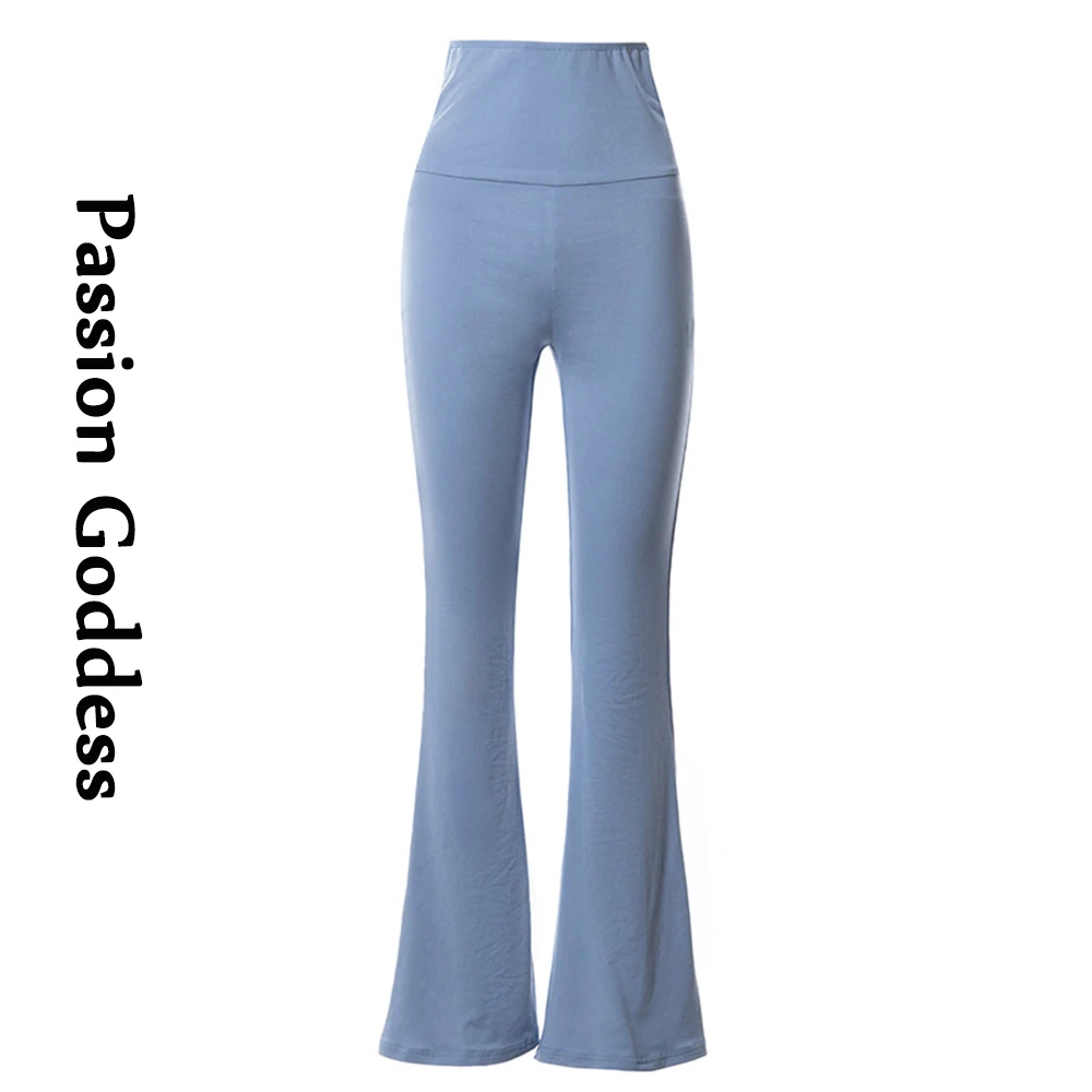 

Spring Summer Y2k Women Girls Long Flare Pants Elegant Lady Elastic Wide High Waist Slim Trousers Solid Color Party Flared Pants