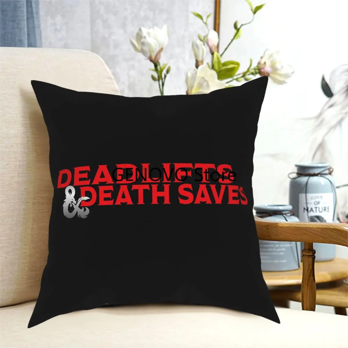 

Deadlifts And Death Saves Classic Logo Funny Crossfit Throw Pillow Cover Cushions for Sofa Casual Pillowcover Home Decor