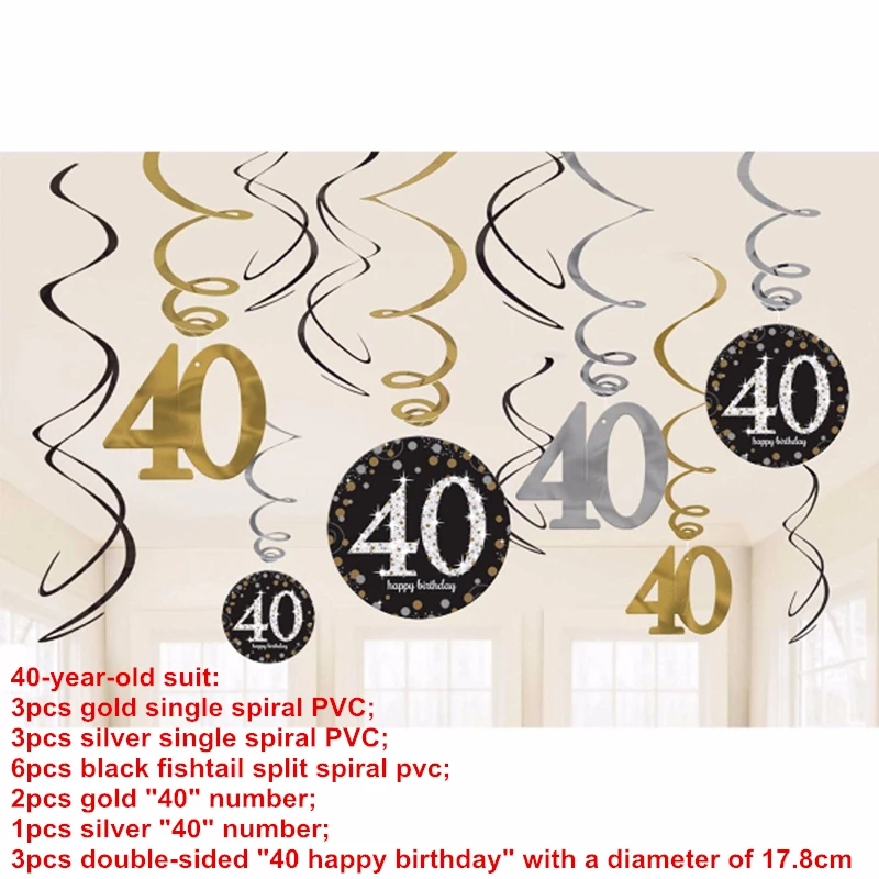 40th 12pcs Вечерние принадлежности с единорогом, свадебные украшения, реквизит для фотосессии, детская вечеринка в честь Дня Рождения, декоративная фотобудка, Q - Цвет: 40th 12pcs