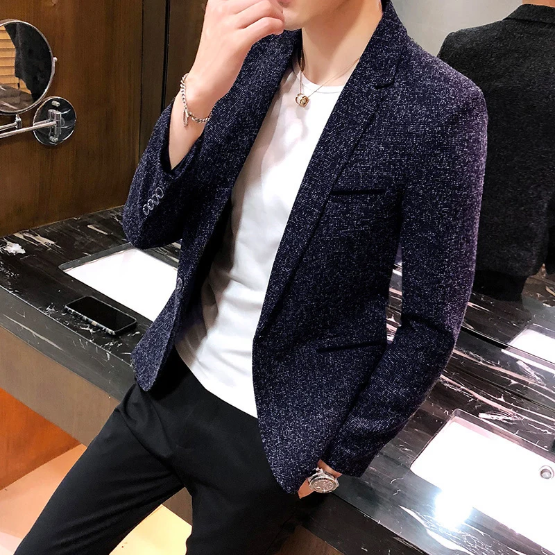 Мужской классический пиджак серый приталенный модель JJ60XX | Мужская одежда