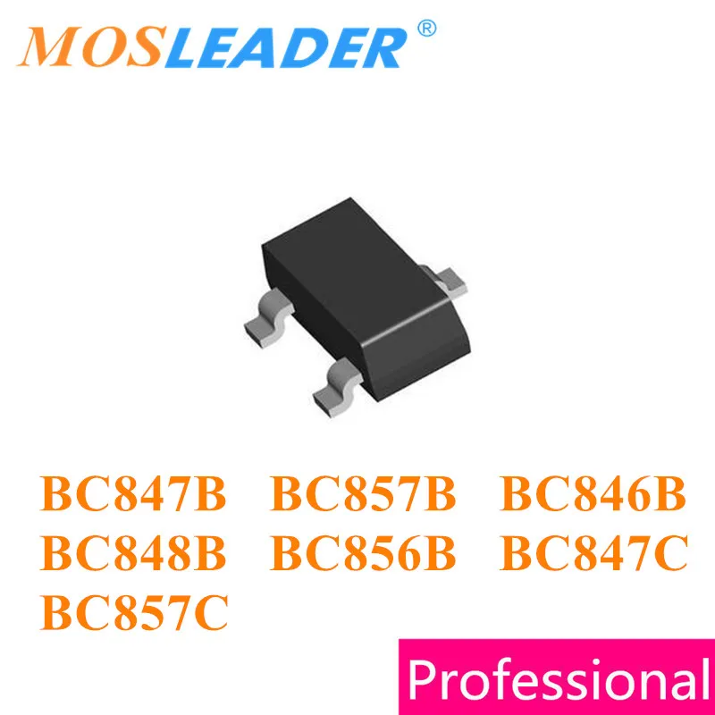Mosleader SOT23 3000 шт. BC847B 1F BC848B 1K BC857B 3F BC846B 1B BC856B 3B BC847C 1G BC857C 3g BC847 BC857 BC846 BC856 в китайском стиле