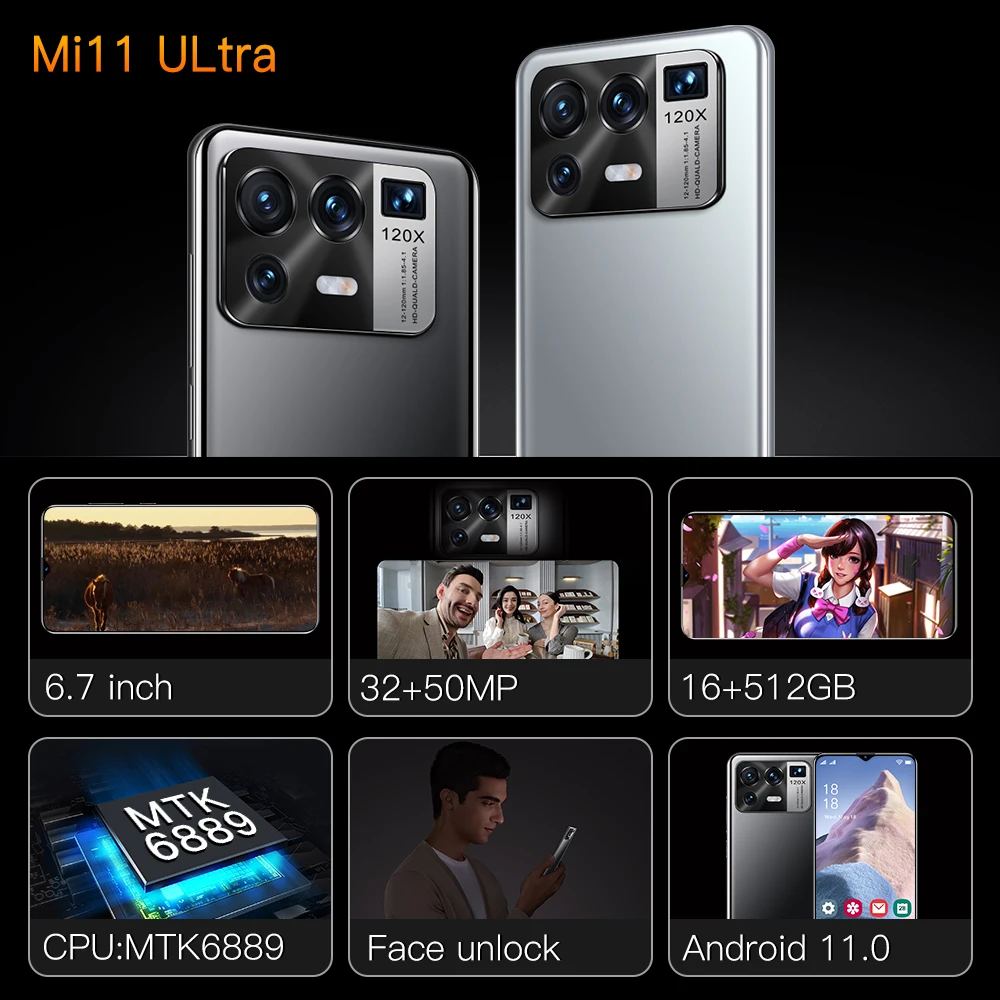 

Mi 11 Ultra, 6,7 , HD , 16 + 512 , 6800 , Android