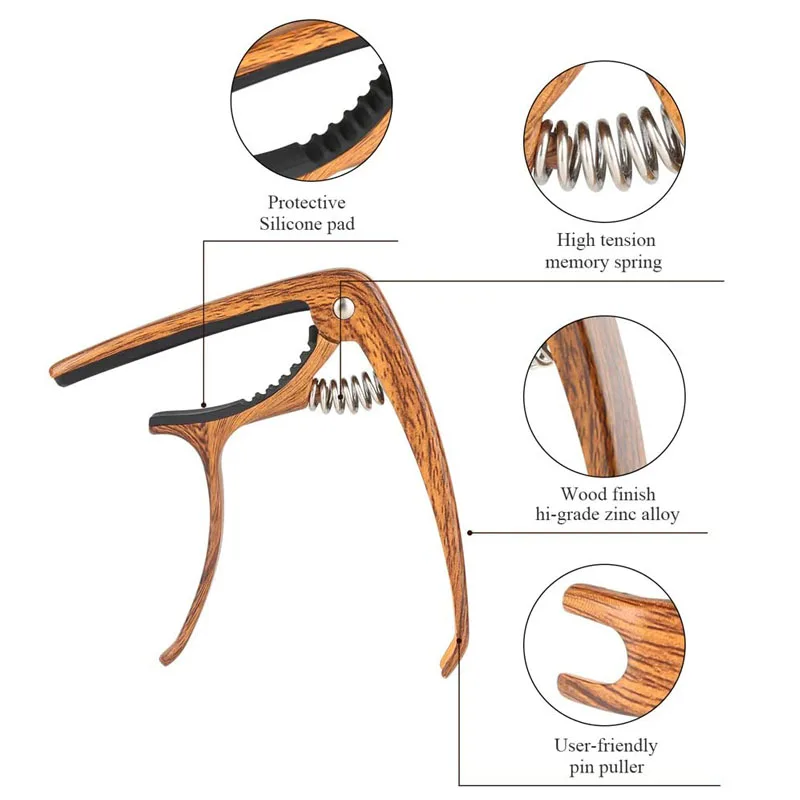 Guitar Capo Premium Zinc Alloy for Acoustic Electric and Classical Guitars Ukulele Banjo Bass Mandolin | Спорт и развлечения