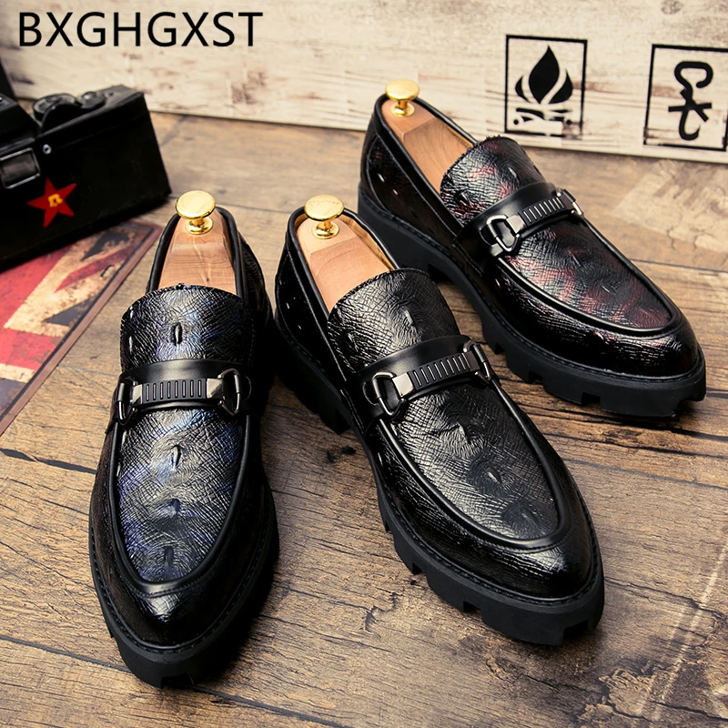 

Elevator shoes for men formal italian loafers men crocodile shoes Coiffeur luxury brand designer shoes men classic slip dress