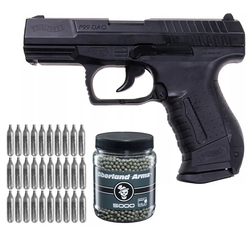 

Walther P99 DAO GBB BB Air Gun+3X10 Co2 Tanks+1500Ct Steel Bbs Home Deco Lead Bullet Toy Gun Metal Wall Sign Mural