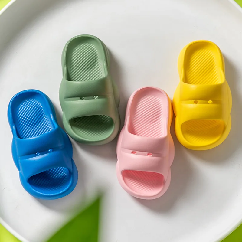 

New Summer Solid Color Children Slipper Baby Cool Soft Sole Anti-slip Boys and Girls Sandals Indoor Home Shoes Cute Beach Shoes