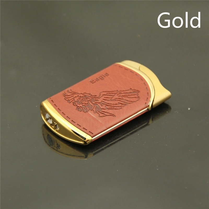 Коническая тисненная Кожа прямая Зажигалка Ветрозащитная металлическая