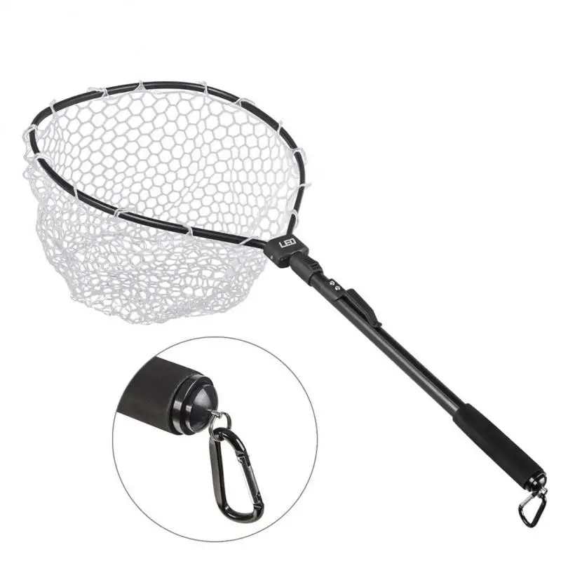 

Leo Fly Fishing Net Fish Landing Net With Folding Aluminum Handle And Soft Rubber Mesh Perfect For Catch And Release