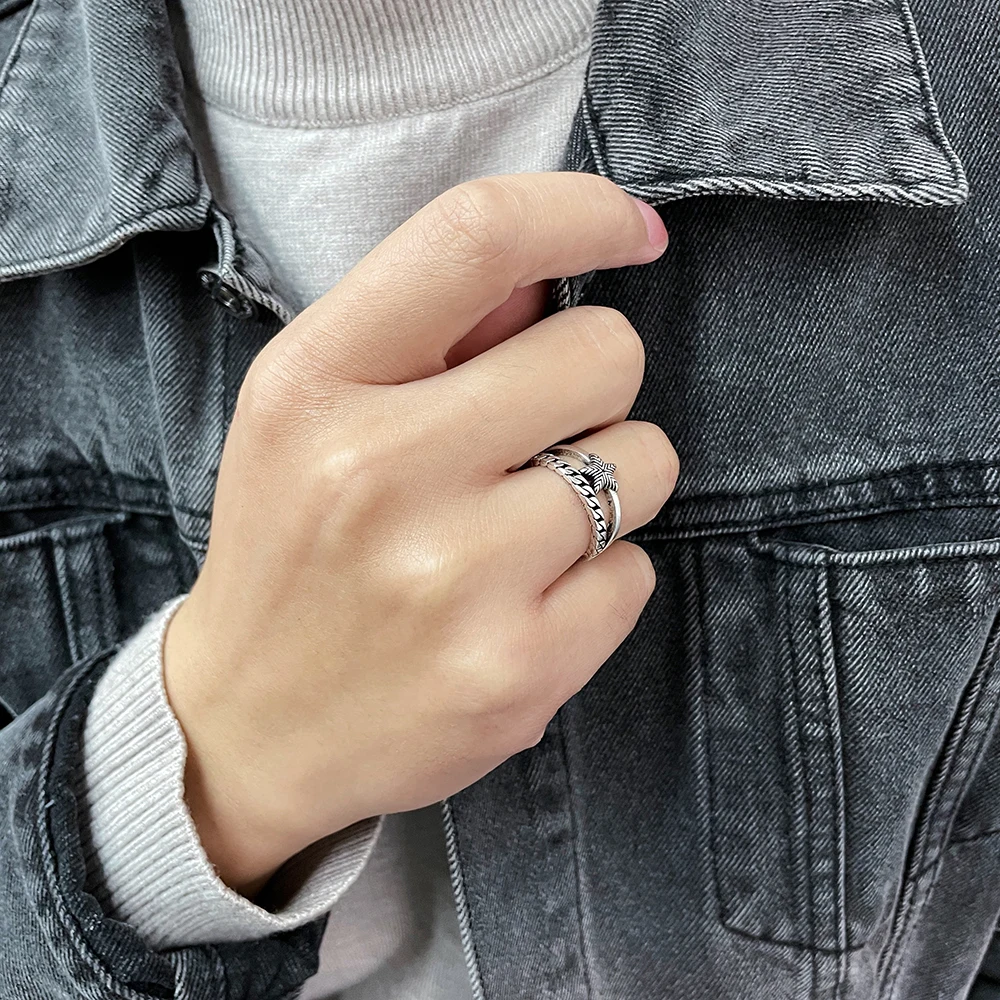 Кольцо в готическом стиле с мотым крестом звездой совой Пчелой планкой