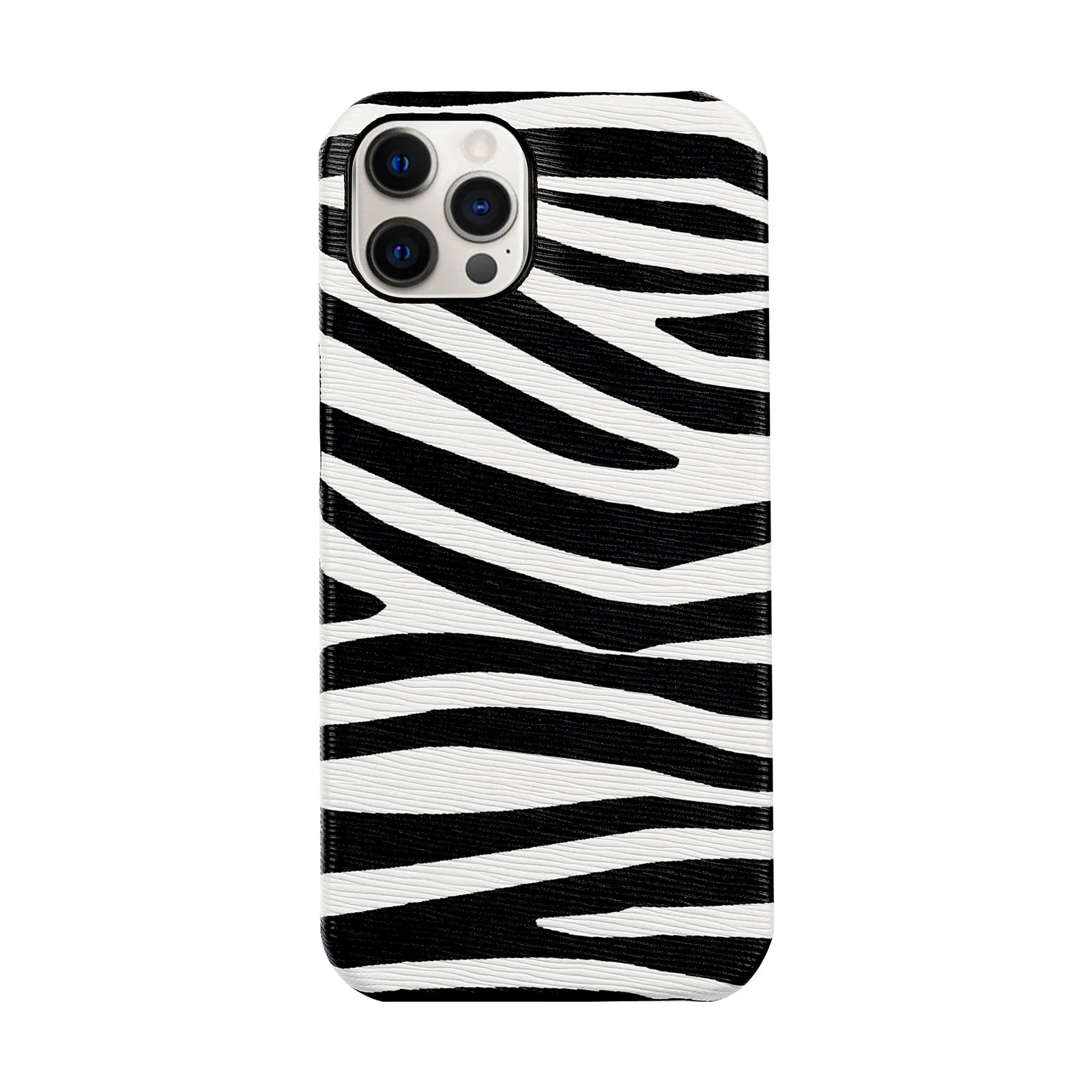 

LANGSIDI Women Fashion Design Genuine Leather case for iphone 12 Pro Max 12 mini XS MAX XR 8 plus 11 pro max Zebra texture cover