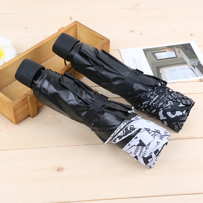 Винтажный зонт для газеты дождь солнечный женский карандаш мини детей 3 складных