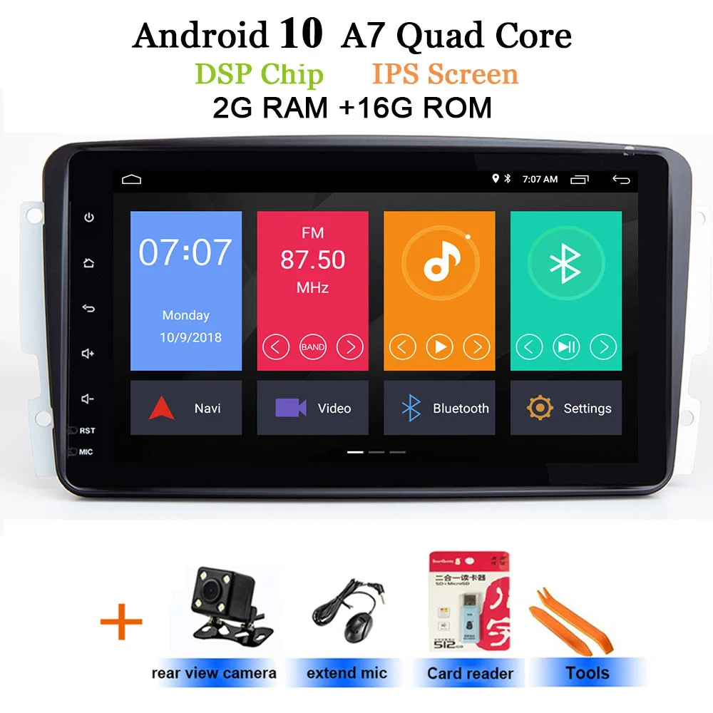 " Android 10 автомобильный dvd-плеер для Mercedes Benz CLK W209 W203 W463 W208 Wifi 3g gps Bluetooth Радио стерео аудио медиа - Цвет: 2G Camera
