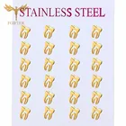 Милые детские серьги, серьги-гвоздики с зубами, Детские золотые серьги из нержавеющей стали для девочек и мальчиков, оптовая продажа