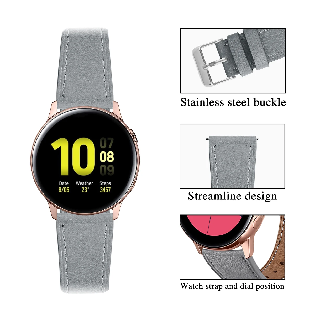 Для samsung Galaxy Watch Active 2 кожаный ремешок 20 мм высококлассный верхний слой из натуральной кожи дышащий сменный Браслет