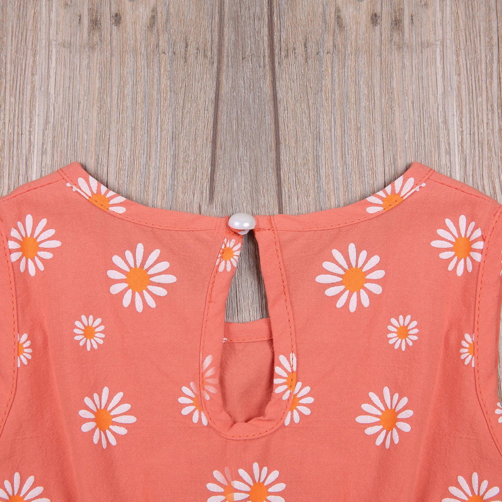 

2Pcs Toddler Summer Outfits, Floral Tied Spaghetti Straps Rompers + Bowknot Hairband Suit for Baby Girls, 0-18 Months