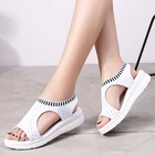 Сандалии женские с эластичным ремешком, спортивная обувь, сетчатые, на толстой подошве, с открытым носком, летние