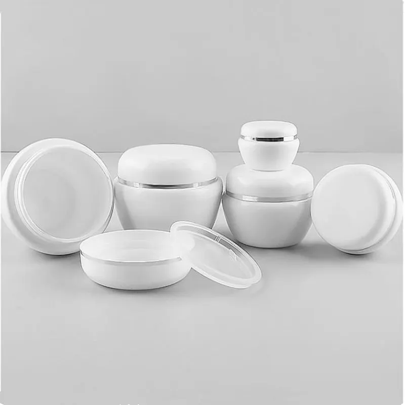 

20pcs 5/20/30/50g White Refillable Bottles Travel Face Cream Lotion Cosmetic Container Plastic Empty Makeup Jar Pot