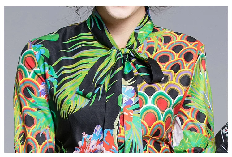 

Print Long Dresses High Waist Swing Party Dress Vestidos Elegant Bow Collar Floor Length Maxi Dress Women Autumn Holiday