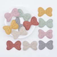 50pcslot 3825mm glitter cloth bow tie appliques for diy hat gloves clothes leggings sewing supplies headwear decor patches l74
