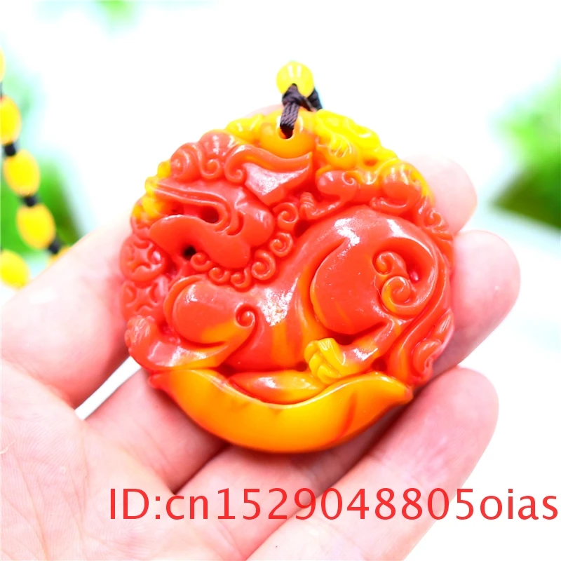 Зеленый Нефритовый дракон кулон ожерелье Подарки резной амулет китайские