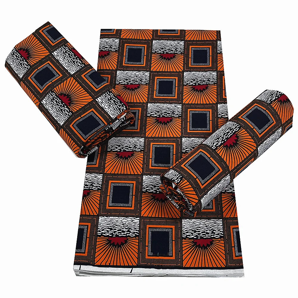 

Новая высококачественная африканская натуральная восковая ткань 2022 воск Анкары красивый дизайн горячая Распродажа для женского платья DIY 6...