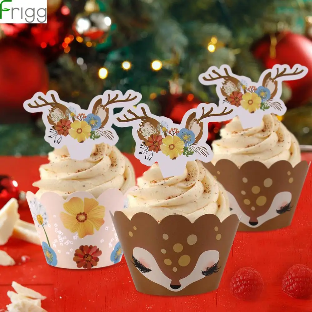 Топпер для торта колпачок обертки пирожных рождественские украшения дома