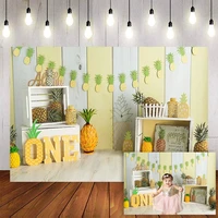mehofond 1st birthday photography background wooden wall fruit pineapple birthday party baby shower decor backdrop photo studio