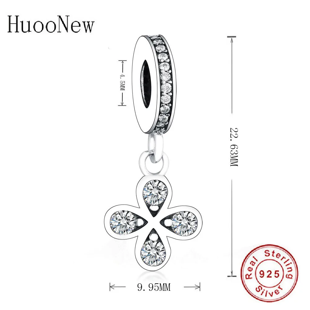Подходит для оригинального браслета Pandora Pulseira 925 пробы Серебряный счастливый