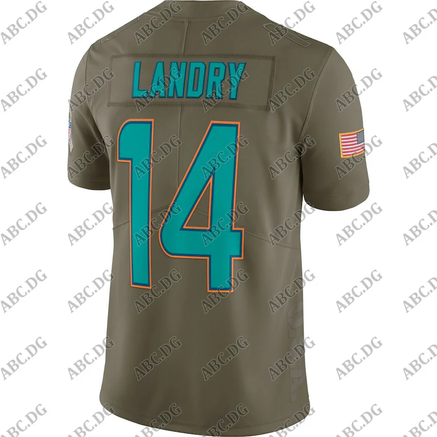 

Customized Stitch American Football Jersey Men Miami Jarvis Landry Olive Salute To Service Limited Jersey