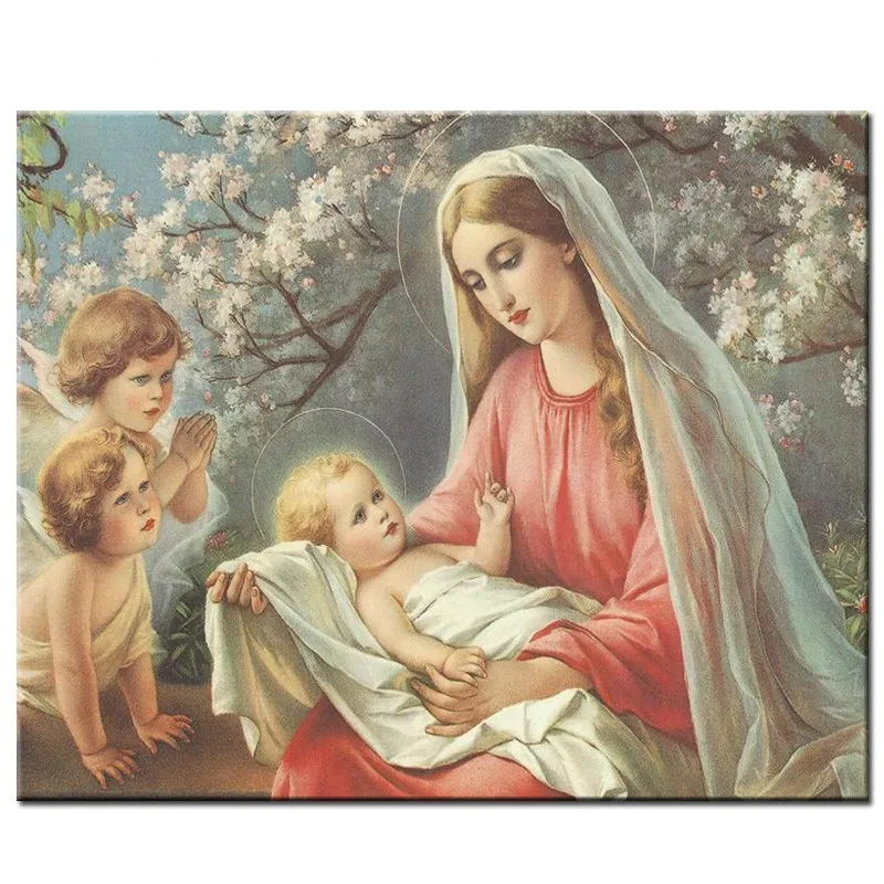 Дева Мария ребенок мальчик девочка DIY алмазная живопись Вышивка 5D крестиком