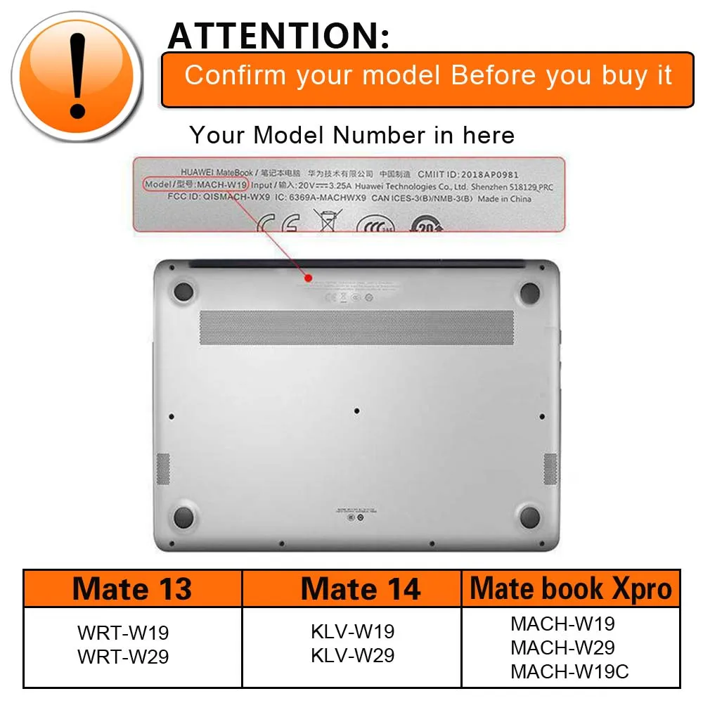 Laptop Hard Shell Cover Case for HUAWEI MateBook 13 /14 / X Pro 13.9/MateBook D 14/D15 Dust-proof Unisex Laptop Cover Case