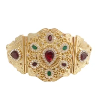 traditional moroccan bridal rhinestone belts adjustable metal waist belts for women arabica wedding belts luxery golden belts