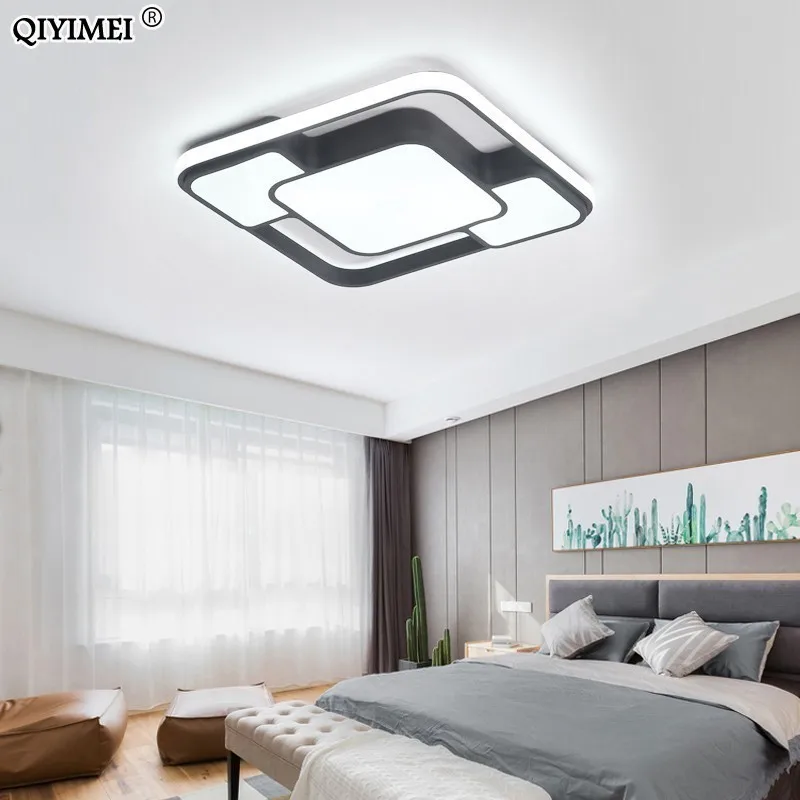 

Modern Home Decor led Chandelier Lighting Living Room bedroom Decoration White Black Iron Body With Remote Control Free Shipping