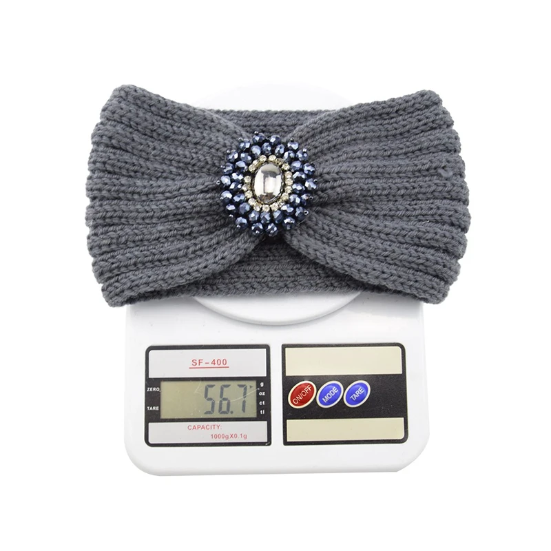 

New Vintage Rhinestone Crochet Knitted Hairband Hair Band Accessories Headband Winter Ear Warmer Headband Headwear Headwrap