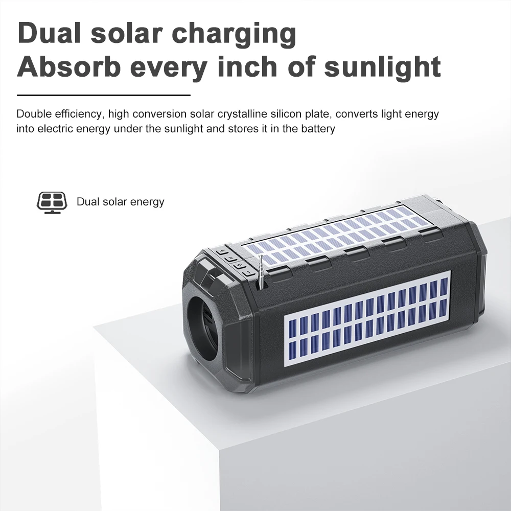 Зарядка на солнечной батарее Bluetooth-совместимая Колонка Портативная колонка