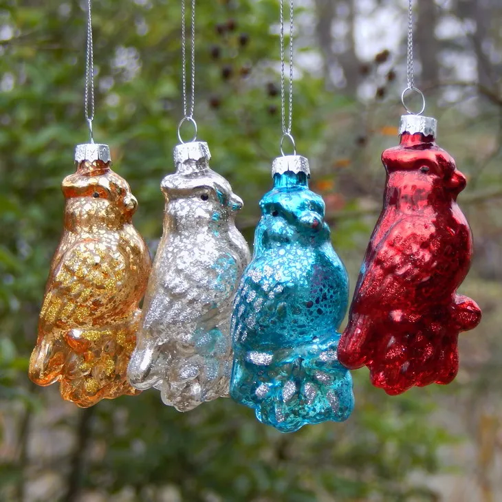 

Christmas tree ornaments broken silver bird gift