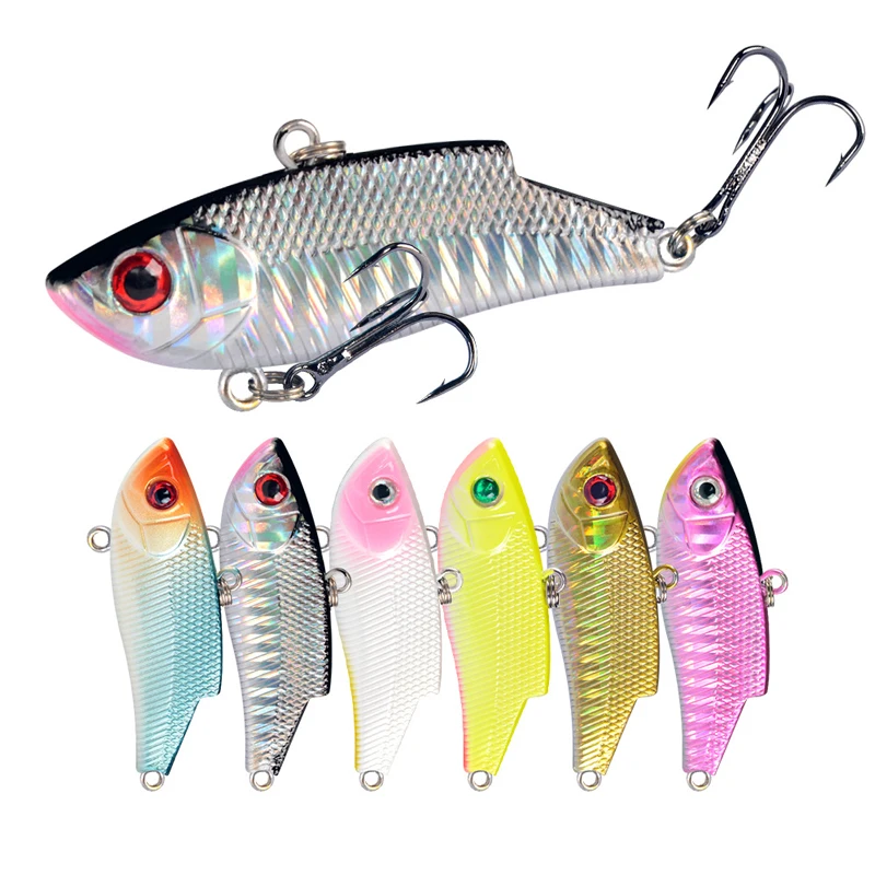 

1PCS VIB Fishing Lure Swim Minnow Wobbler Hard Bait 55mm9g Artificial Crankbait Winter Sea Fishing Bass Diving Swivel Bait