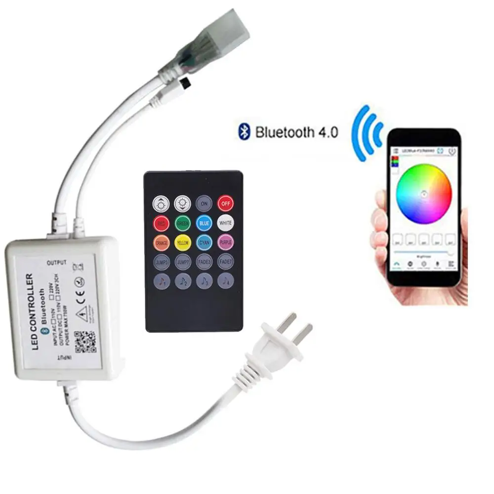 AC 220V 110V Bluetooth Музыка RGB контроллер DIY IOS/Android приложение 20key ИК пульт дистанционного