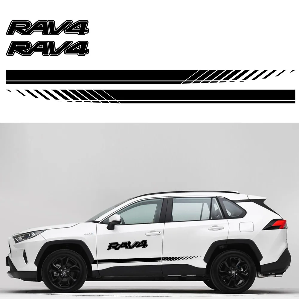 

Fashion sports racing stripes car sticker RAV4 vinyl decals decorative door waist line modelling of DIY a side door accessories