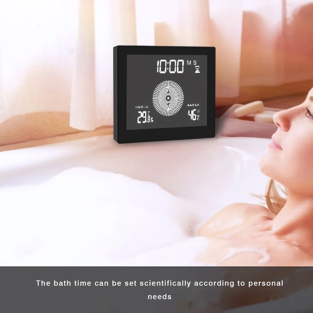 bathroom digital clock kitchen wall clock lcd screen waterproof shower timer alarm temperature humidity meter abs lcd screen 1pc free global shipping