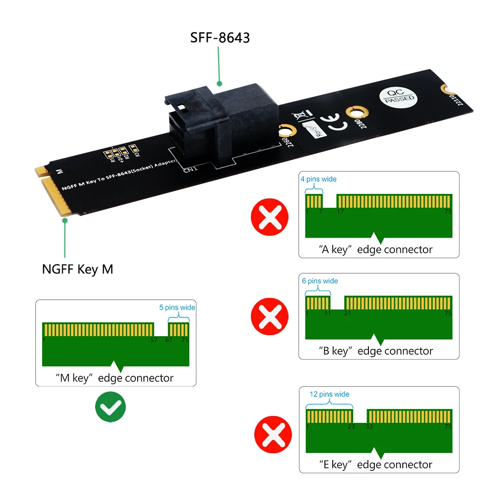 Переходная карта M.2 модуль MiniSAS HD SFF-8643 36Pin разъем для NGFF ключ M адаптер Поддержка