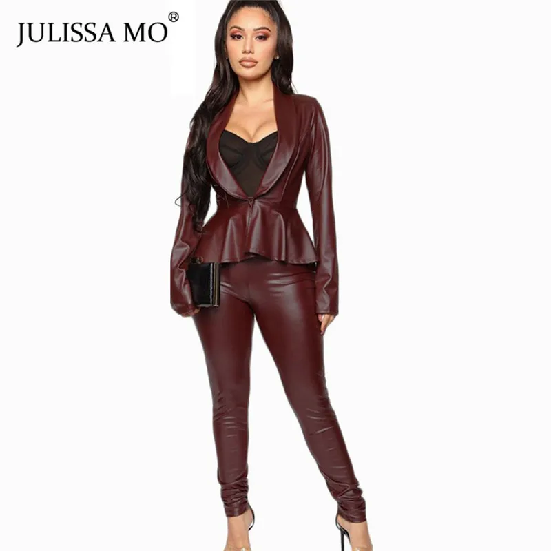 Женский Повседневный Спортивный костюм JULISSA MO из искусственной кожи комплект