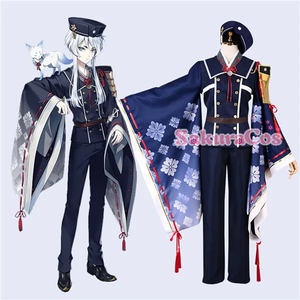 Touken Ranbu Online Nakigitsune hakusan yoshimitsu костюм для косплея топ+ брюки+ шляпа полный комплект