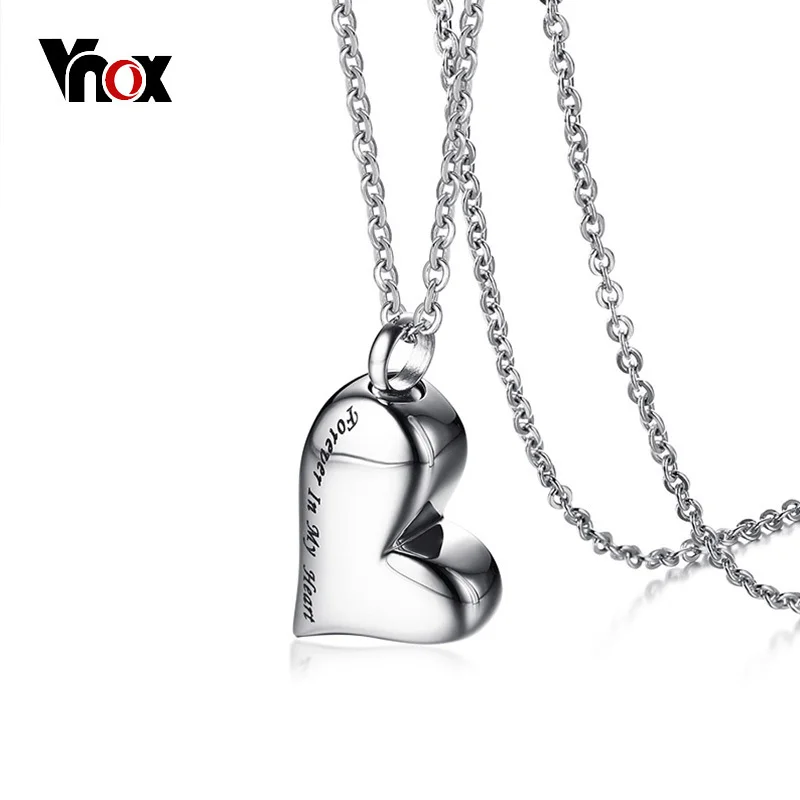 Кулон Vnox Can с открытым сердцем для женщин гравировкой &quotForever In My Heart Necklace&quot из